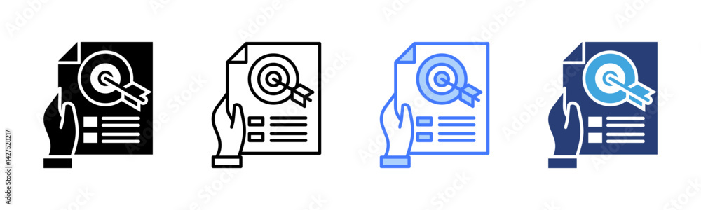 Poster goal icon sheet multiple style collection