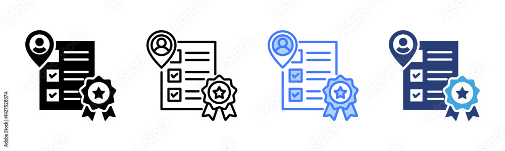 Poster Qualification icon sheet multiple style collection