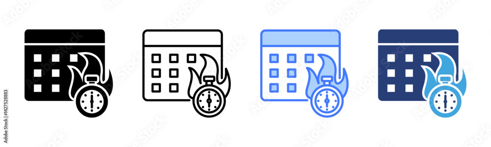 Poster Deadline icon sheet multiple style collection