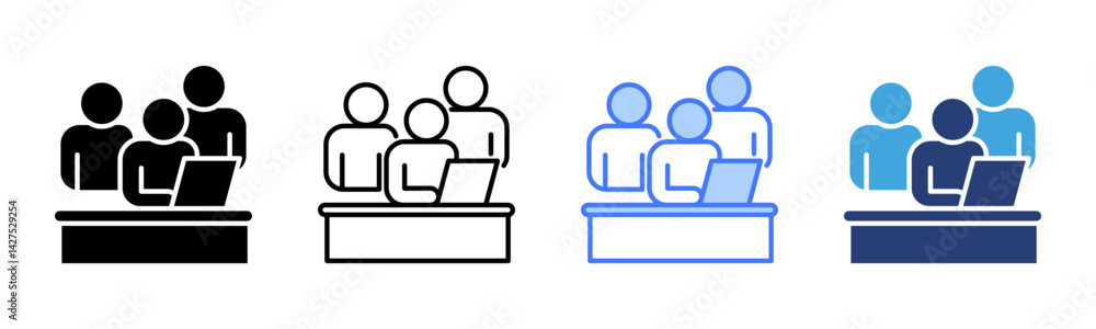 Poster colleague icon sheet multiple style collection