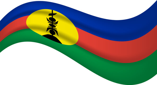 New Caledonia wavy flag, waving flag vector illustration