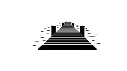 Obraz premium wood pier symbol, black isolated silhouette