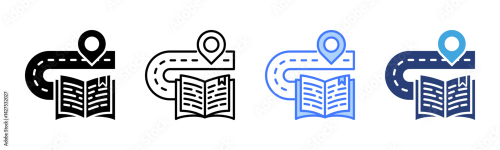 Poster Learning Journey icon sheet multiple style collection