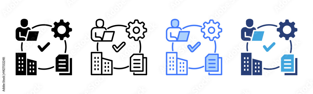 Aufkleber onboarding icon sheet multiple style collection