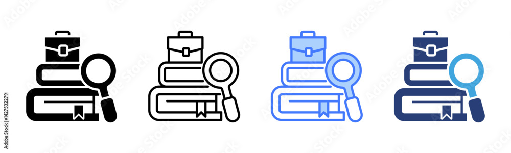 Poster case study icon sheet multiple style collection