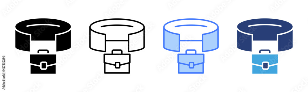 Poster vr simulator icon sheet multiple style collection