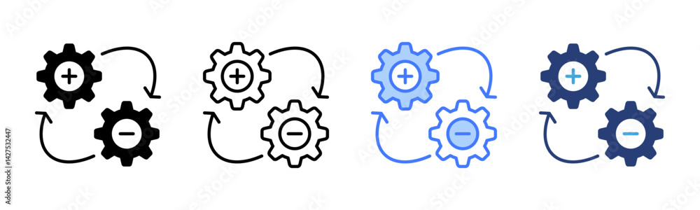Poster Change Management icon sheet multiple style collection