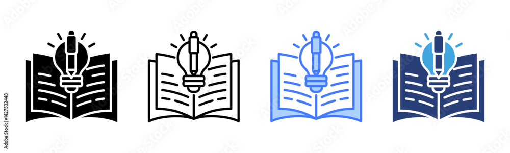 Poster Learning icon sheet multiple style collection