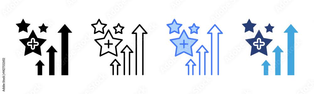 Poster Skill Development icon sheet multiple style collection