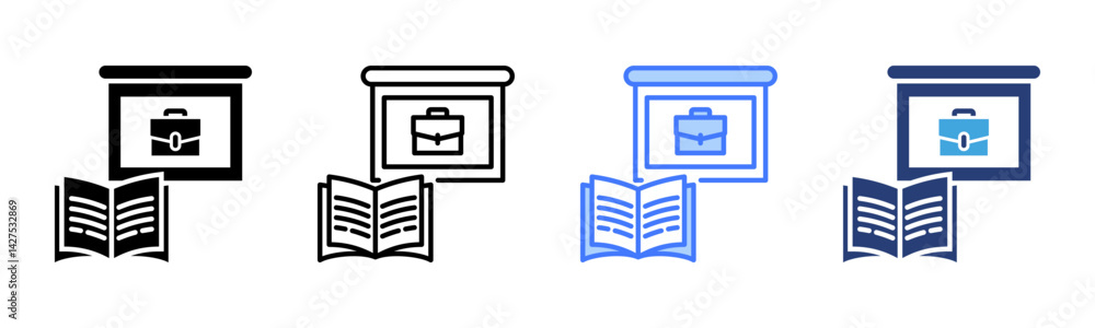 Poster training icon sheet multiple style collection