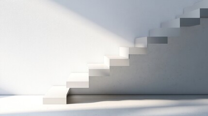 Obraz premium Minimalist stairway ascending into bright sunlight