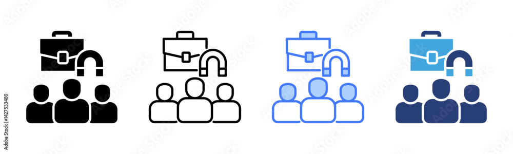 Poster retention icon sheet multiple style collection