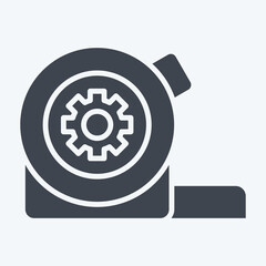 Icon Measure Tape. related to Repair Tools symbol. glyph style. design editable