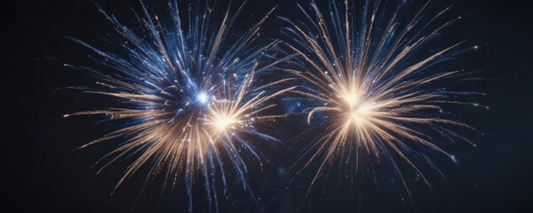 Fototapeta premium Single blue firework bloom, sharp focus, explosive power , spark, high-resolution