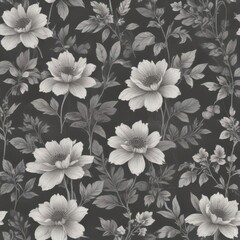 Fototapeta premium seamless pattern with white flowers