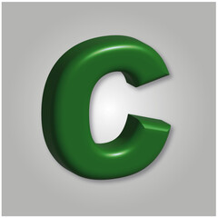 Letter A Green 3D Metalic View.ai