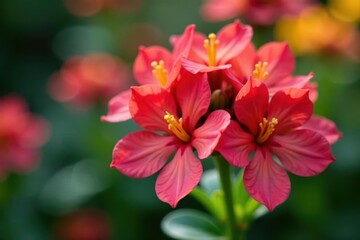 Obraz premium Close-up of flamboyant flower clusters, Puerto Rico springtime , vivid, photography