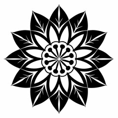 black and white flower