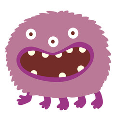 Adorable Pink Cartoon Monster Character – Cute Vector Illustration for Kids and Games