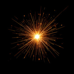 Spark Hit, Single, ALT2 (60fps). Large element of a spark igniting against a black background. Includes alpha channel for using as element to overlay on top of other shots or surfaces.