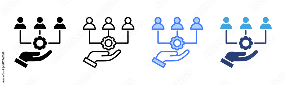 Poster Resource Allocation icon sheet multiple style collection