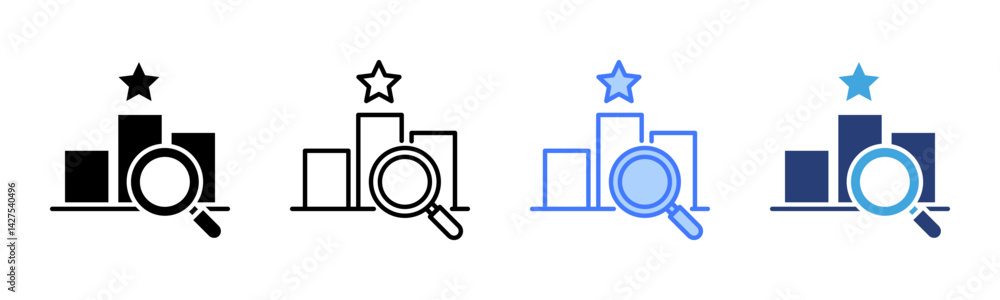 Poster competitive landscape icon sheet multiple style collection
