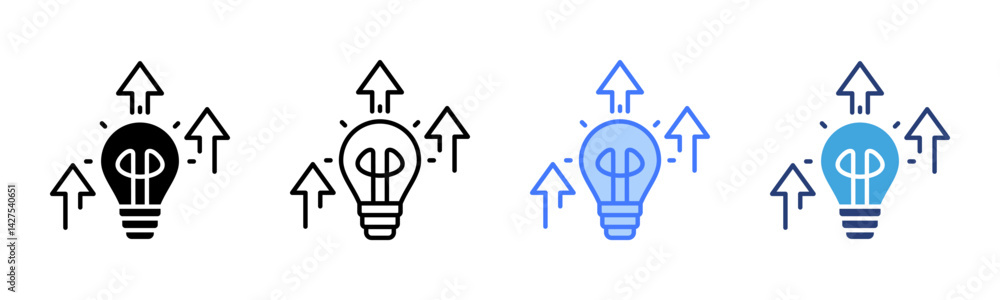 Poster innovation icon sheet multiple style collection