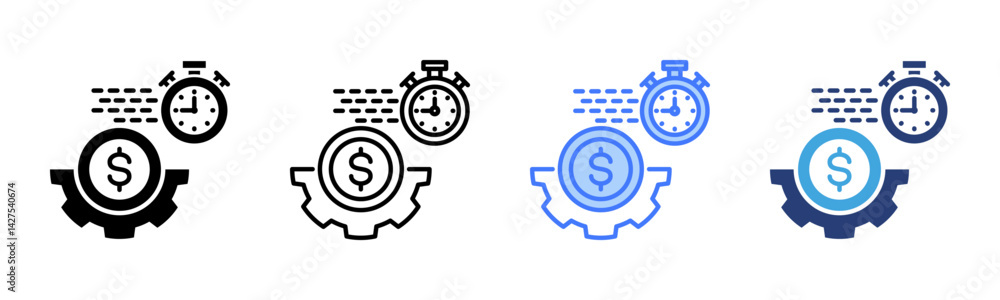 Poster Efficiency icon sheet multiple style collection