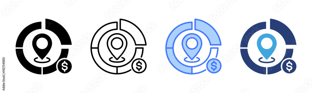 Poster Market Positioning icon sheet multiple style collection