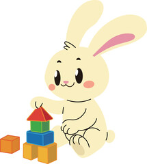 Bunny stacking blocks playing toys