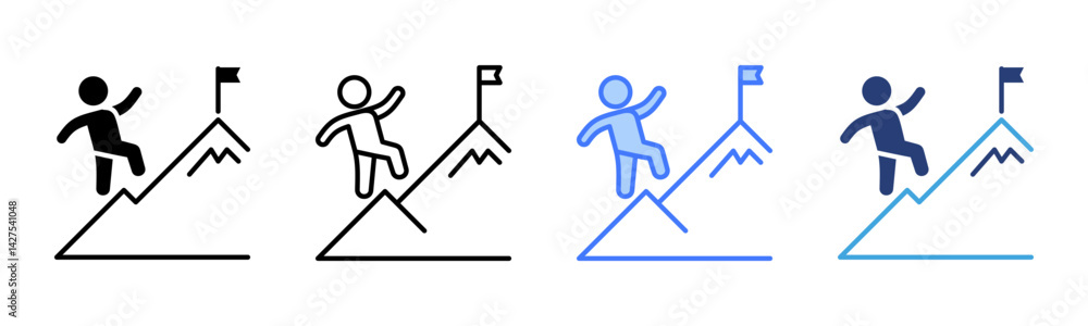 Poster mission icon sheet multiple style collection