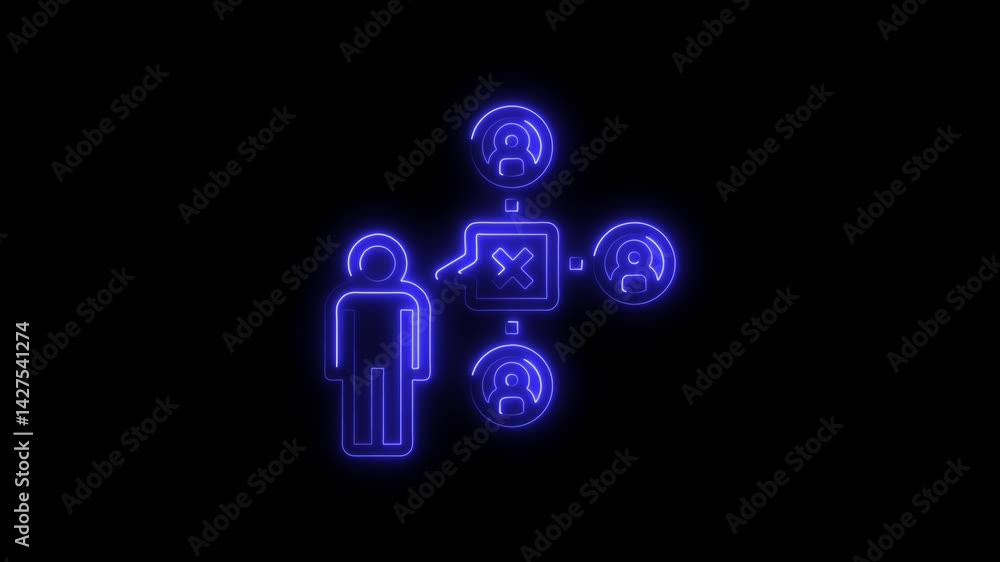 Aufkleber neon network disconnection illustration network failure problem conceptual disconnect