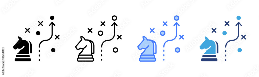 Poster tactical icon sheet multiple style collection