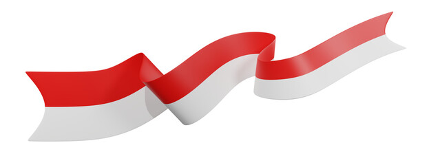 Indonesia Flag Ribbon Corner Border Illustration © chairul