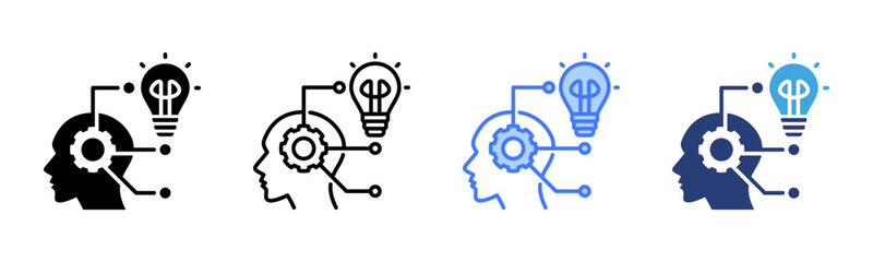 Critical Thinking icon sheet multiple style collection