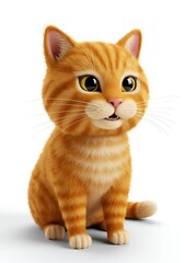 Obraz premium Capturing the Charm of an Orange Cat in Fine Detail 