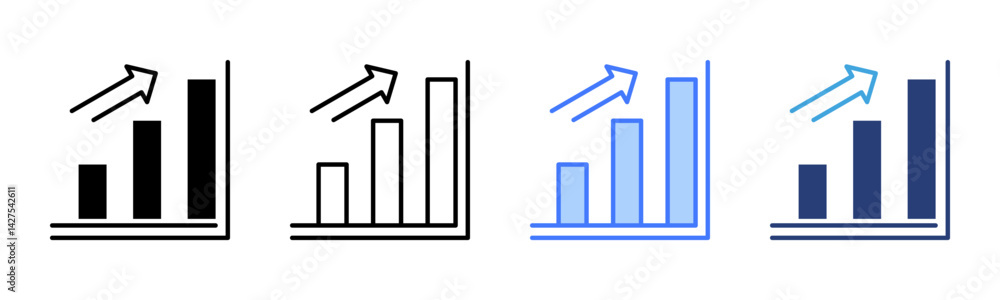 Poster growth icon sheet multiple style collection