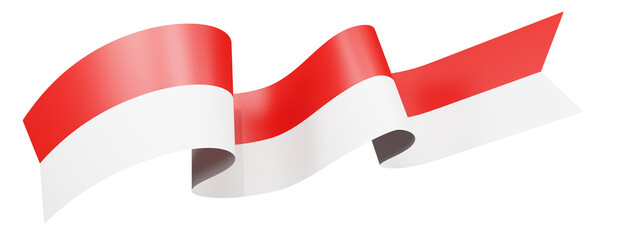 Indonesia Flag Ribbon Corner Border Illustration