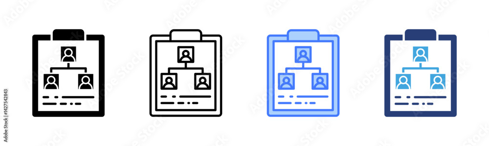 Poster planning icon sheet multiple style collection