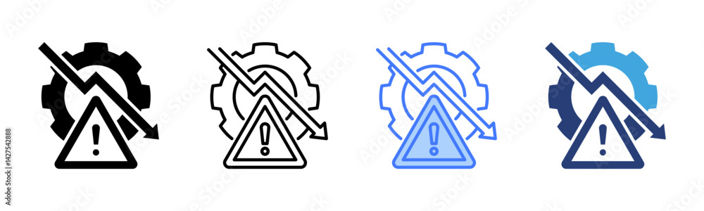 Poster risk management icon sheet multiple style collection