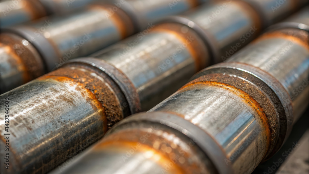 Poster rusty metal rollers require regular maintenance to ensure optimal performance longevity in industria
