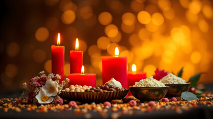 burning candles in the church