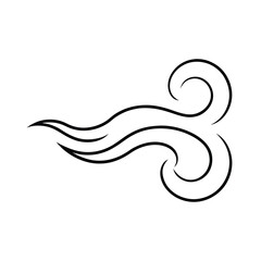 breathing icon with flowing air with white background