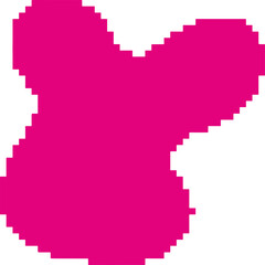 Playful Abstract Blob Pixel Art Shape