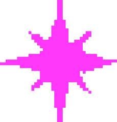 Abstract Eight-Pointed Star Pixel Shape
