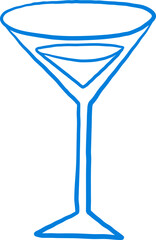 Minimalist Hand Drawn Martini Glass Icon