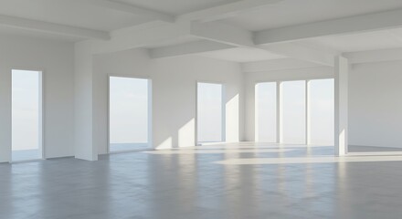 Fototapeta premium Three dimensional render of empty unfurnished room
