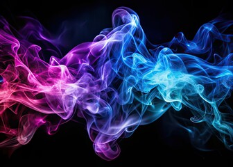 Obraz premium Neon Smoke Double Exposure - Abstract Purple Blue Jets