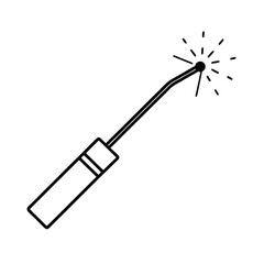  welding torch icon with spark with white background