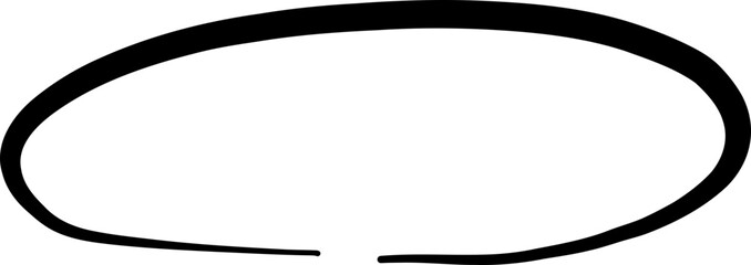 Wide Horizontal Oval Outline